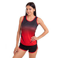 Форма для легкой атлетики женская LD-T906 3XL Черно-красный (60506021)