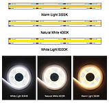 Біла світлодіодна COB-стрічка 528 LED діодів/метр DC 12 В 6000K  ( ціна за 10 сантиметрів), фото 8