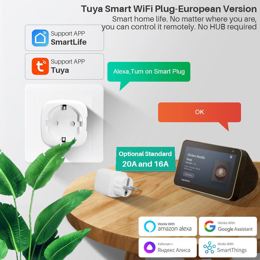 Розумна розетка Aubess Smart Wi-Fi Plug EU 16/20A, SmartLife, Amazon Alexa, Google Home Google Assistant 20A (3960 Вт) - фото 6 - id-p1794816369