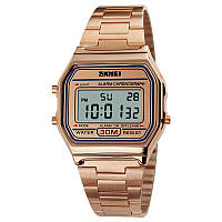 Спортивные мужские часы Skmei 1123RG Rose Gold водостойкие наручные кварцевые