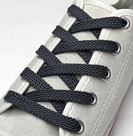 Шнурки для взуття плоскі 100см (7мм) 36пар/уп Темно-сірий