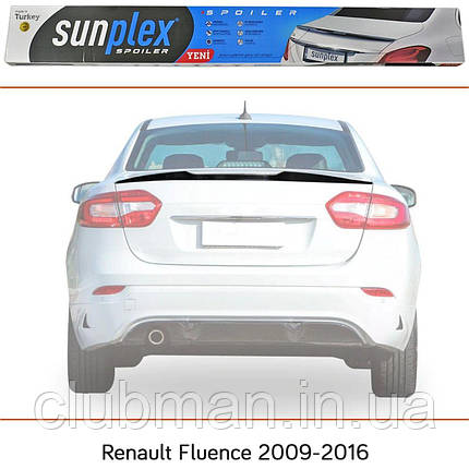 Спойлер Renault (Рено) Fluence 2009-2016 Sunplex Чорний, фото 1
