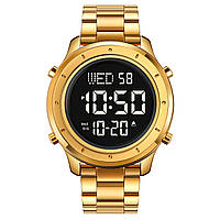 Спортивные мужские часы Skmei 1864SGDBK Gold-Black Steel водостойкие наручные кварцевые