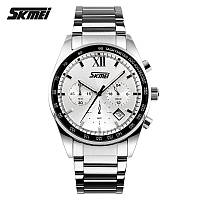 Спортивные мужские часы Skmei 9096SI Silver водостойкие наручные кварцевые