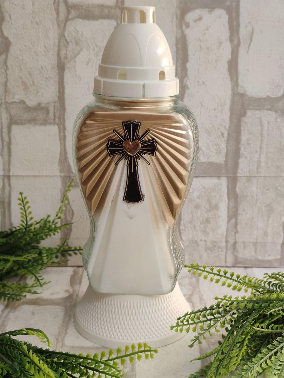 Лампадки Стеклянные с Крестом, Внутри Свеча H 29 См — Купить Недорого ...