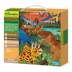 Дитячий пазл Динозаври 4M 00-04668 із фігурками, World-of-Toys