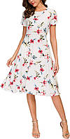 # 5 Large Женские летние повседневные платья-футболки Расклешенное платье-миди с короткими рукавами и цве