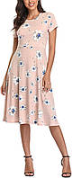 # 9 Medium Женские летние повседневные платья-футболки Расклешенное платье-миди с короткими рукавами и цв