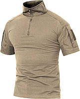 Khaki Large Мужские тактические рубашки MAGCOMSEN в стиле милитари, облегающая камуфляжная рубашка с коро