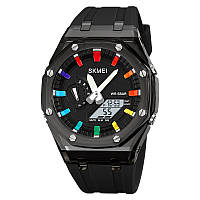 Спортивные мужские часы Skmei 2100BKWT Black-White водостойкие наручные кварцевые