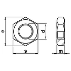 DIN 439B Гайка низька шестигранний дрібний крок 4 цинк, фото 2