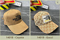 Бейсболка с вышивкой The North Face x Gucci, Coyote / Летняя кепка унисекс койот, Гуччи (арт. 14018-9)