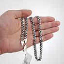 Товстий чолоічий срібний ланцюжок Український бісмарк. Масивна цепочка на шию срібло 925 60 см, фото 3