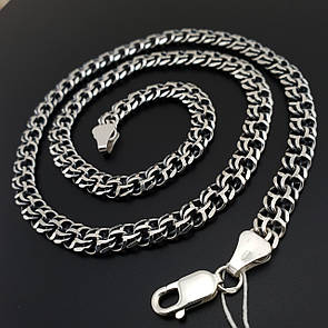 Товстий чоловічий срібний ланцюжок Український бісмарк. Масивна цепочка на шию срібло 925