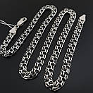 Товстий чолоічий срібний ланцюжок Український бісмарк. Масивна цепочка на шию срібло 925 65 см, фото 9