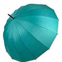 Женский зонт-трость с принтом букв, полуавтомат от фирмы Toprain, бирюзовый, 01006-1
