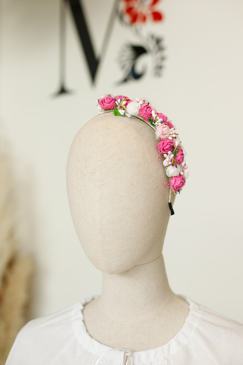 Обруч рожеві "Троянди" половинка