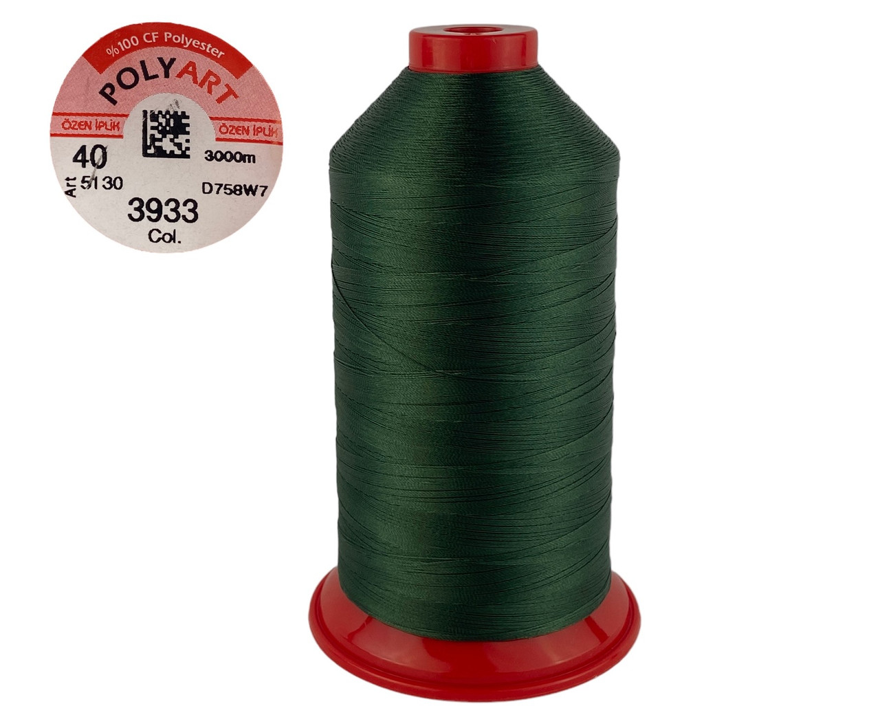 Нитка швейна поліестер POLYART(ПОЛІАРТ) N40 колір #3933 хаки 3000м (ОРИГІНАЛ, ТУРЕЧЧИНА), фото 1