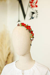 Обруч червоні "Маки" половинка