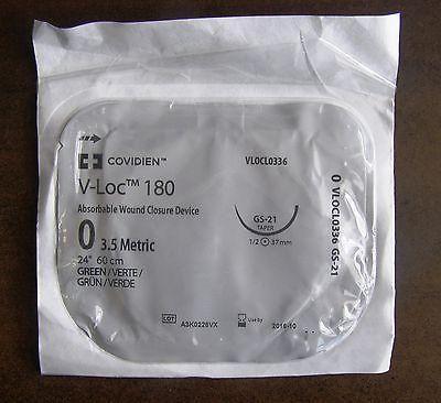 V-loc (ВіЛок) 180, 0 (1x60)см голка 37 мм 1/2 кола колюча, посилена, зелений, VLOCL0336, Covidien, США