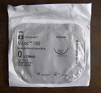 V-loc (ВиЛок) 180, 0 (1x60)см игла 37 мм 1/2 круга колючая, усиленная, зеленый, VLOCL0336, Covidien, США