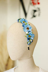 Обруч сині "Маки" половинка