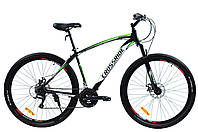 Спортивний гірський велосипед  Найнер 29 колесо для дорослих 29" CROSSRIDE MADMAN рама 21" Чорно-салатовий
