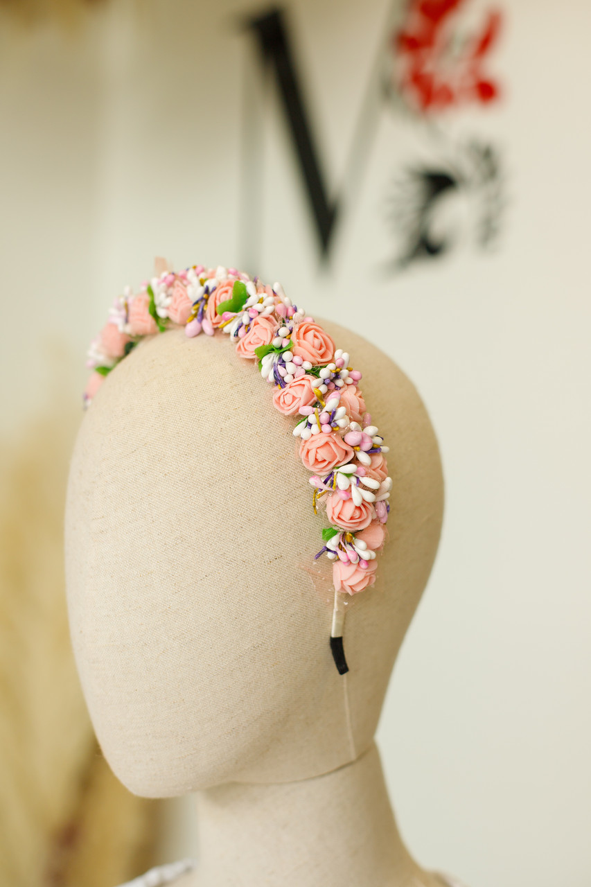 Обруч персикові "Троянди"