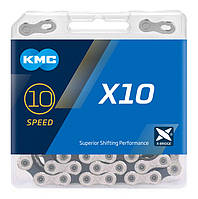 Цепь KMC X10 Silver/Black для 10 скоростных трансмиссий велосипеда