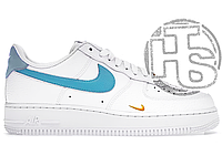 Женские кроссовки Nike Air Force 1 Mini Swoosh White Blue ALL08332