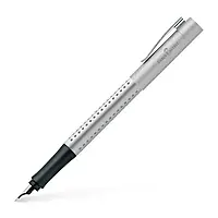 Ручка пір'яна Faber-Castell GRIP 2011 корпус сріблястий, перо М (0.7 мм)