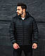 Чоловіча коротка куртка на весну/осінь стьобана чорна, фото 7