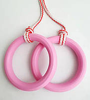 Кольца гимнастические детские пластик цвет розовый