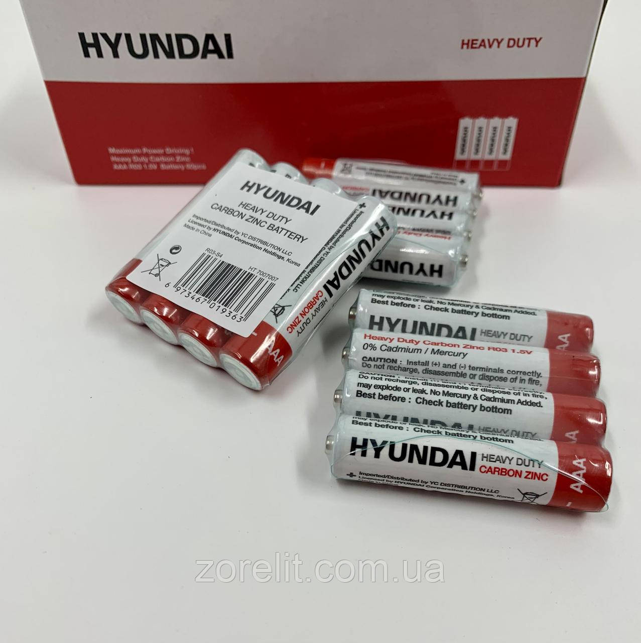 Батарейка Hyundai R06 AA сольова, блістер 4 шт, фото 1