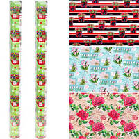 Від 25 шт. Папір пакувальна "Квіти" 100х70 см купити дешево оптом в інтернет-магазині