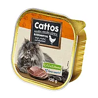 Паштет Cattos для взрослых кошек с мясом птицы, 100г