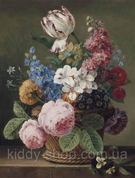Алмазна вишивка. Картина на підрамнику "Квіти Худ. Jan Frans van Dael", розмір 40х30 см