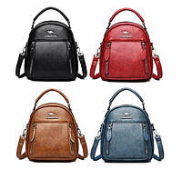 Женский мини рюкзак сумка кенгуру эко кожа, маленький рюкзачок сумочка 22, Красный, 20 Выберите цвет "Gr"