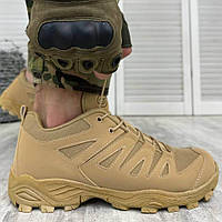 Военные кроссовки мужские койот Тактические ботинки (41-45 р) из натуральной кожи усиленые со вставкой сетка