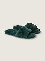 Домашние тапочки Faux Fur Slippers Satin Green L (40-41) Pink Victoria's Secret