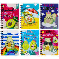 Від 5 шт. Блокнот А6 голограма 4-104, 80 листов, клітинка на спіралі  купити дешево оптом в інтернет-магазині