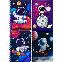 Від 2 шт. Блокнот А5  голограма, 80 аркушів  4-107, клітинка на спіралі  купити дешево оптом в інтернет-магазині