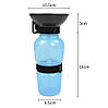 Портативна поїлка для собак Dog Water Bottle, 550 мл, біла / прозора, фото 6