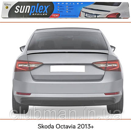 Спойлер Renault Skoda (Шкода) Octavia III (А7) 2013-2017 Sunplex Чорний, фото 1