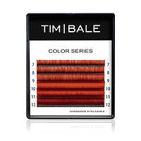 Ресницы цветные омбре TimBale Black-Red, Чёрно-красные, Микс 6 линий (D 0.07 07-12 мм)