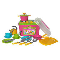 Детская игрушечная посуда с плиткой "Technok Toys" (в чемодане) 2407