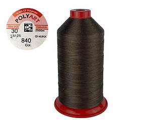 Нитка швейна поліестер POLYART(ПОЛІАРТ) N30 колір #840 коричневий 2500м (ОРИГІНАЛ, ТУРЕЧЧИНА)