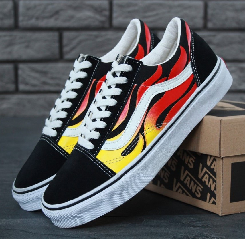 Чоловічі кеди Vans Old Skool Flame, vans кеди жіночі, ванс олд скул унісекс