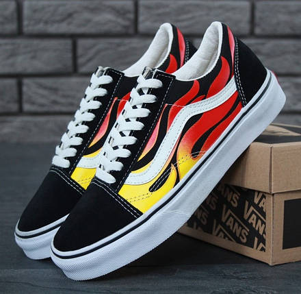 Чоловічі кеди Vans Old Skool Flame, vans кеди жіночі, ванс олд скул унісекс, фото 2