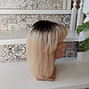 Перука з натурального волосся подовжене каре омбре блонд ERIN 12"-T1b-613, фото 3